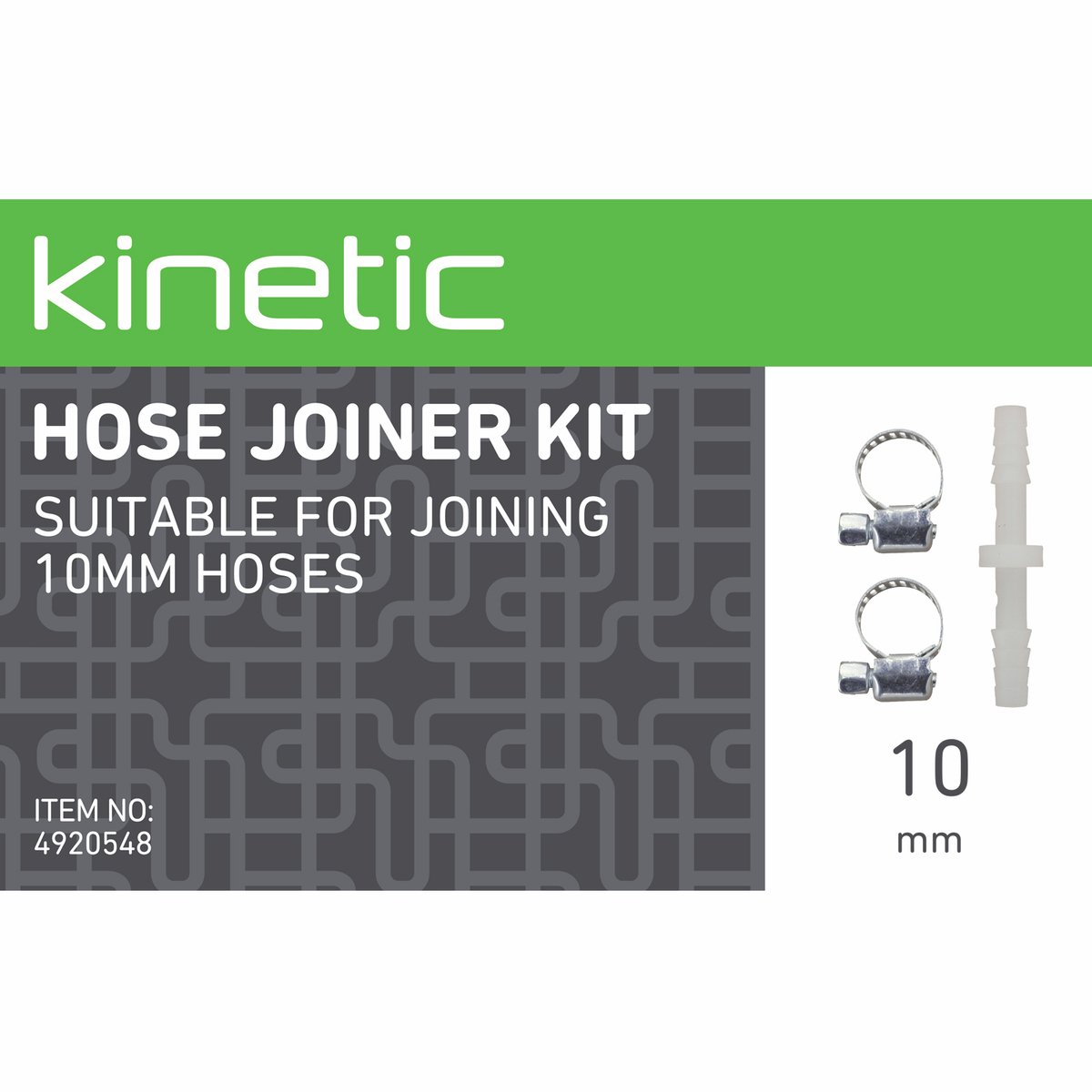 Kinetic 10mm Hose Joiner Kit - 10mm - Polypropylene - Easy To Use
