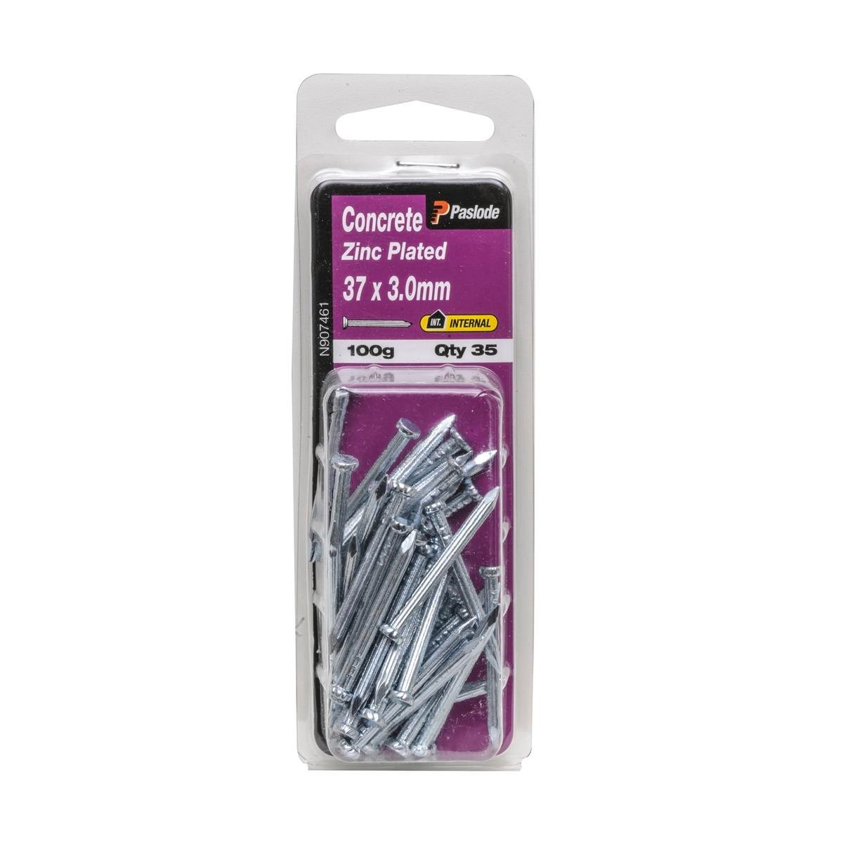 Paslode Concrete Nails - 37mm x 3mm - Zinc Plated - Helical Shank - 35 Pack