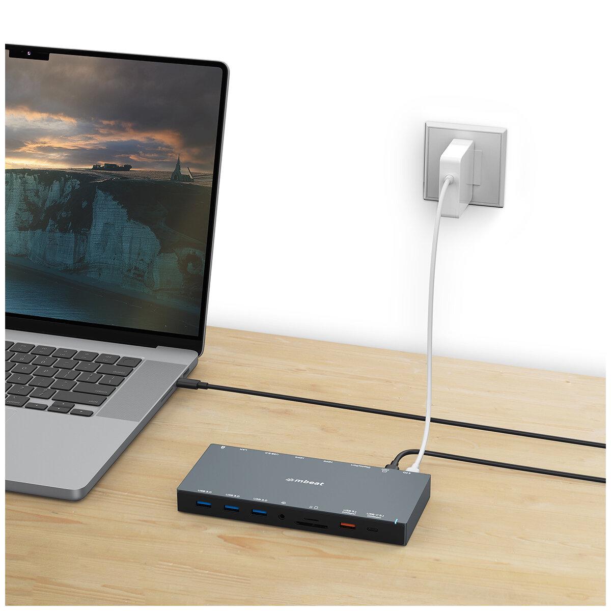 mBeat 15 In 1 Triple Display USB-C Dock Space Grey MB-UCD-X15