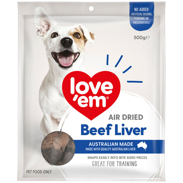 Love' Em Beef Liver Treats 500 gram