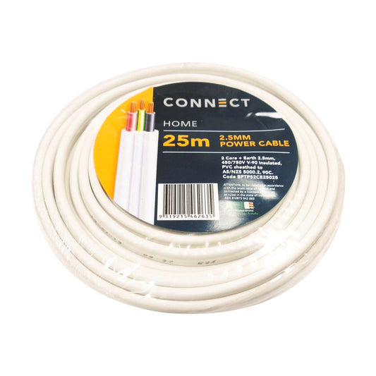 Olex Two Cores and Earth Cable - 2.5mm x 25m - White