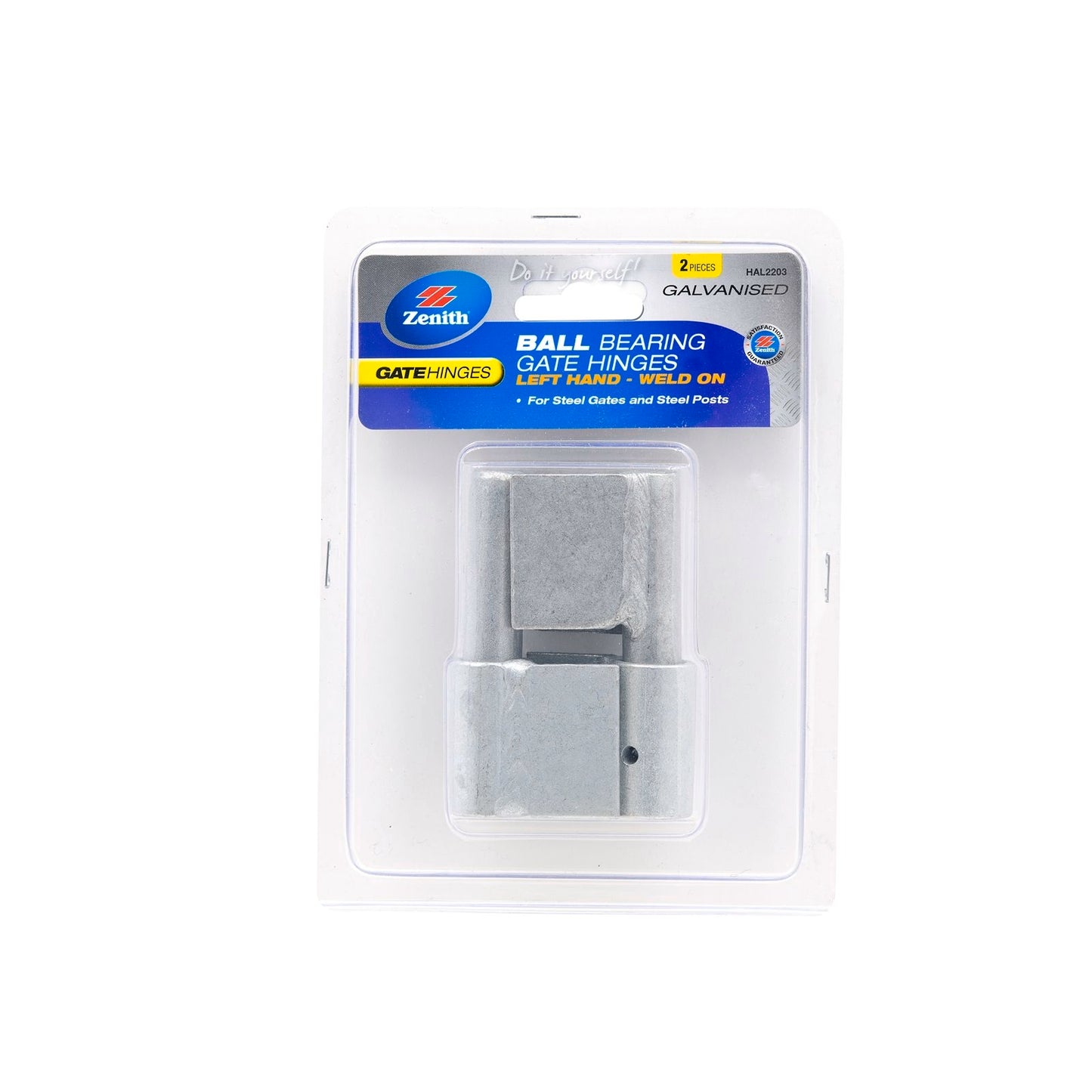 Zenith Galvanised Left Hand Ball Bearing Gate Hinge - 2 Pack