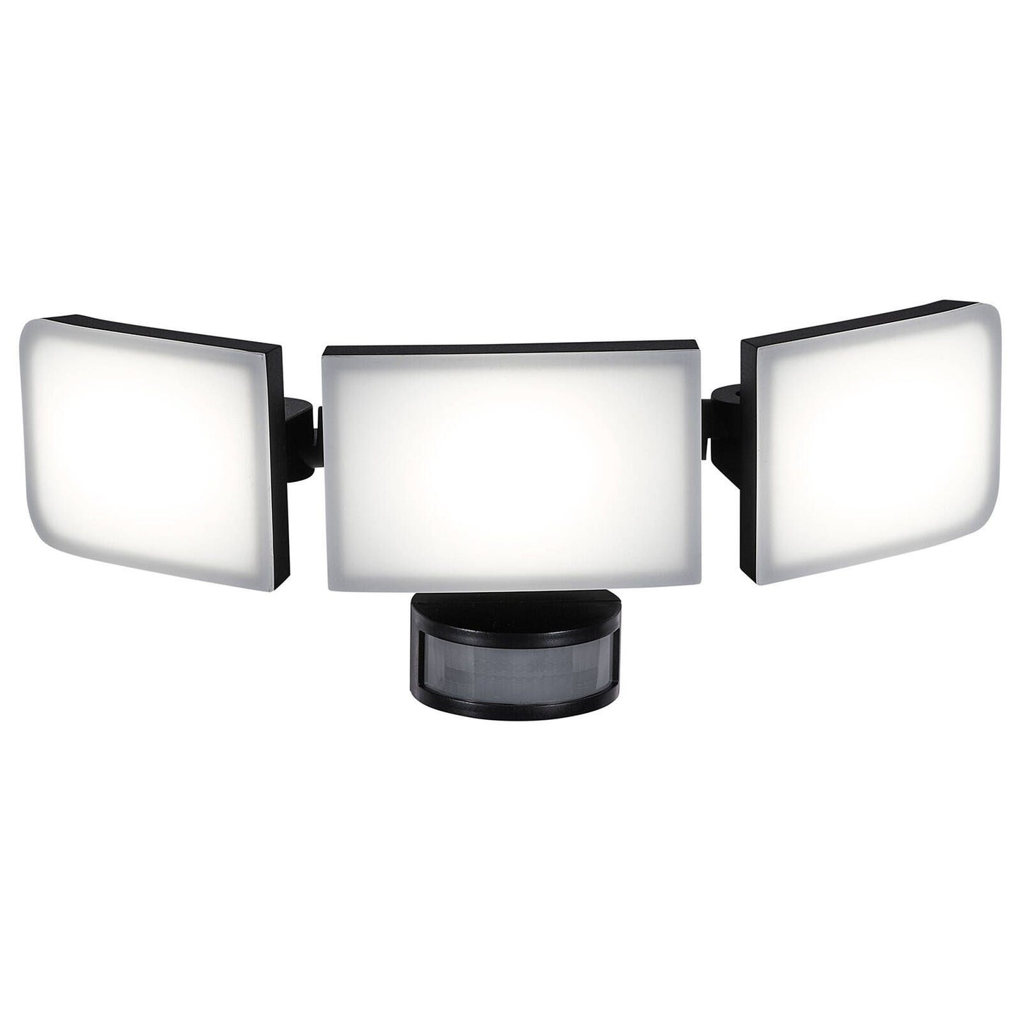 Brilliant Black Fortress Triple Security Light - 45W - 3000 Lumens