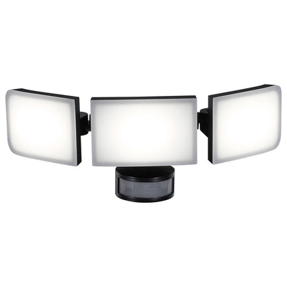 Brilliant Black Fortress Triple Security Light - 45W - 3000 Lumens