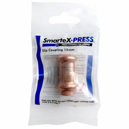 SmarteX-PRESS Slip Coupling - 15mm - Copper