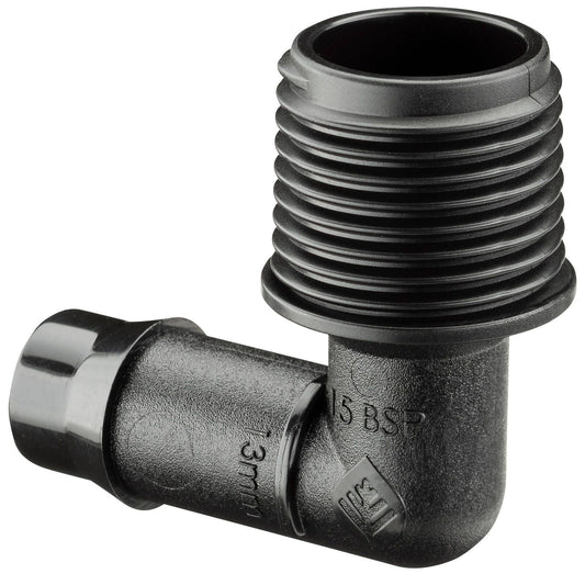 Pope Barbed x 15mm Threaded Elbow - 13mm - 5 Pack