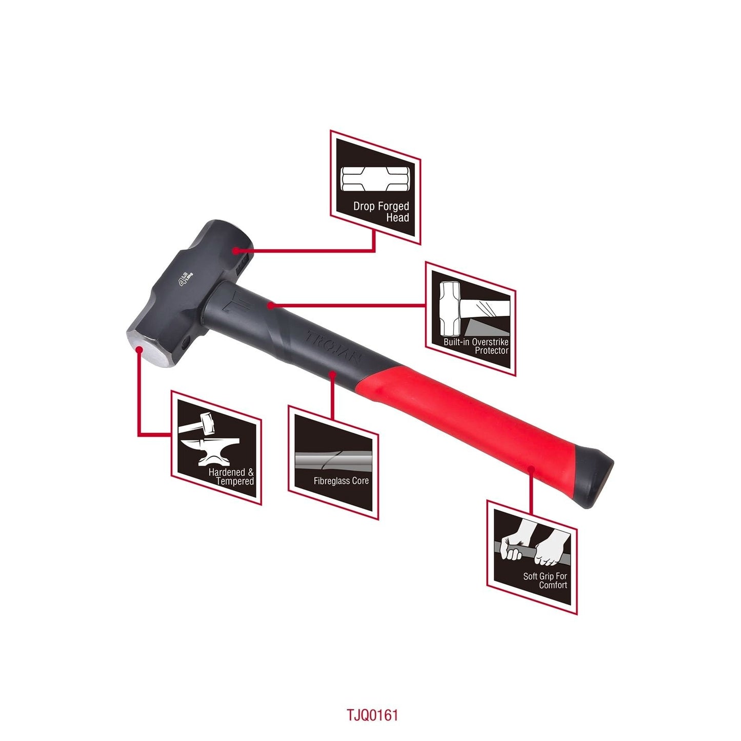 Trojan Fibreglass Sledge Hammer - 4lb - 1.8kg
