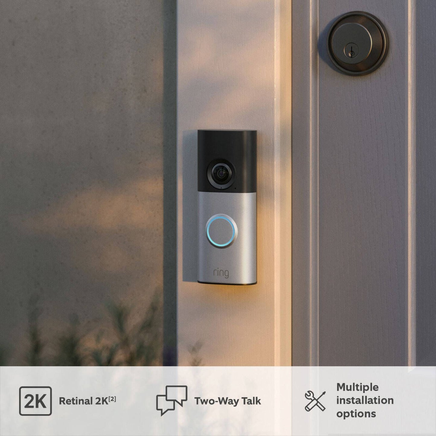 Ring Wired Video Doorbell Plus - 2nd Gen - 2K - 53 x 136mm