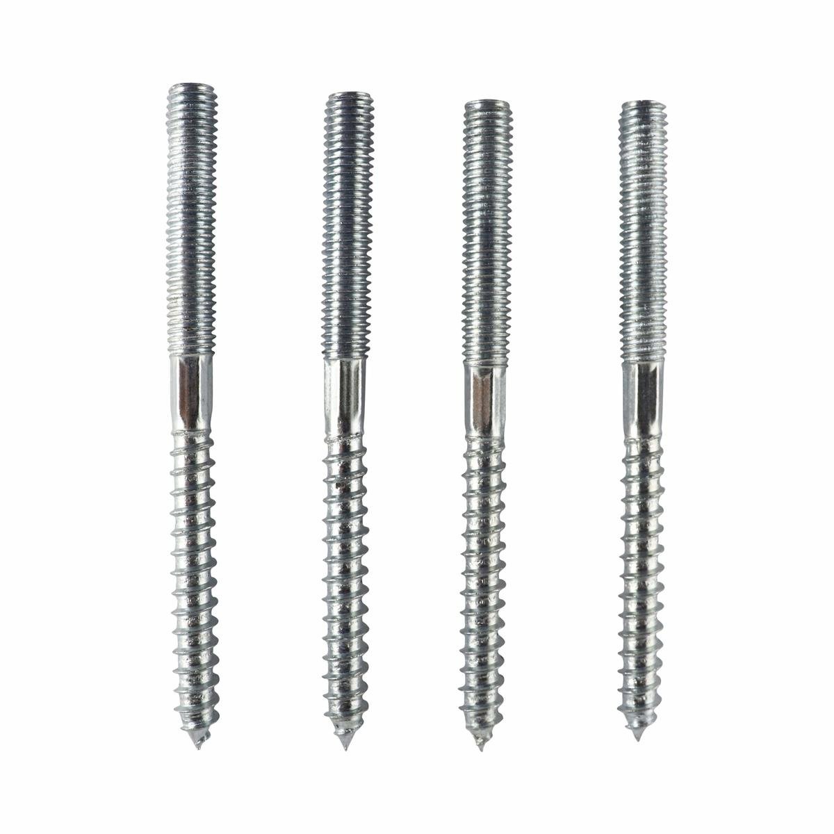 Everhang M8 Hanger Bolt 100mm Zinc Plated Steel 4 Pack Durable