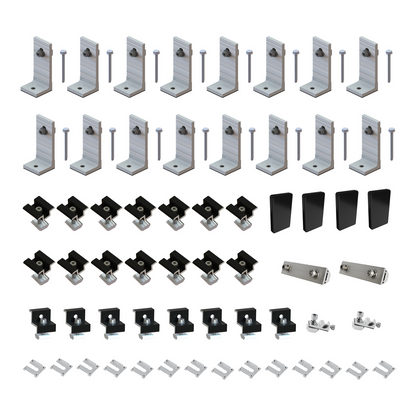 Black Tin Kit - 30-35mm - Solar Panel Mounting Kit for 8 Panels