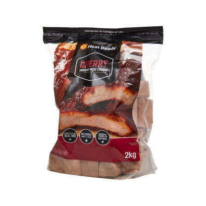 Heat Beads 2kg Cherry Smoking Chunks BBQ Fuel - 2kg Bag - Cherry