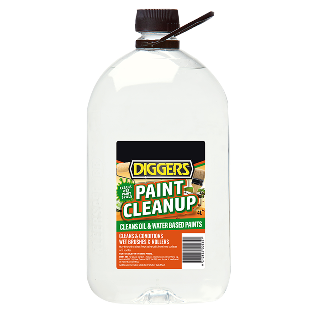 DIGGERS™ Paint Cleanup - 4L - Water Based - Low Odour - Non-Flammable