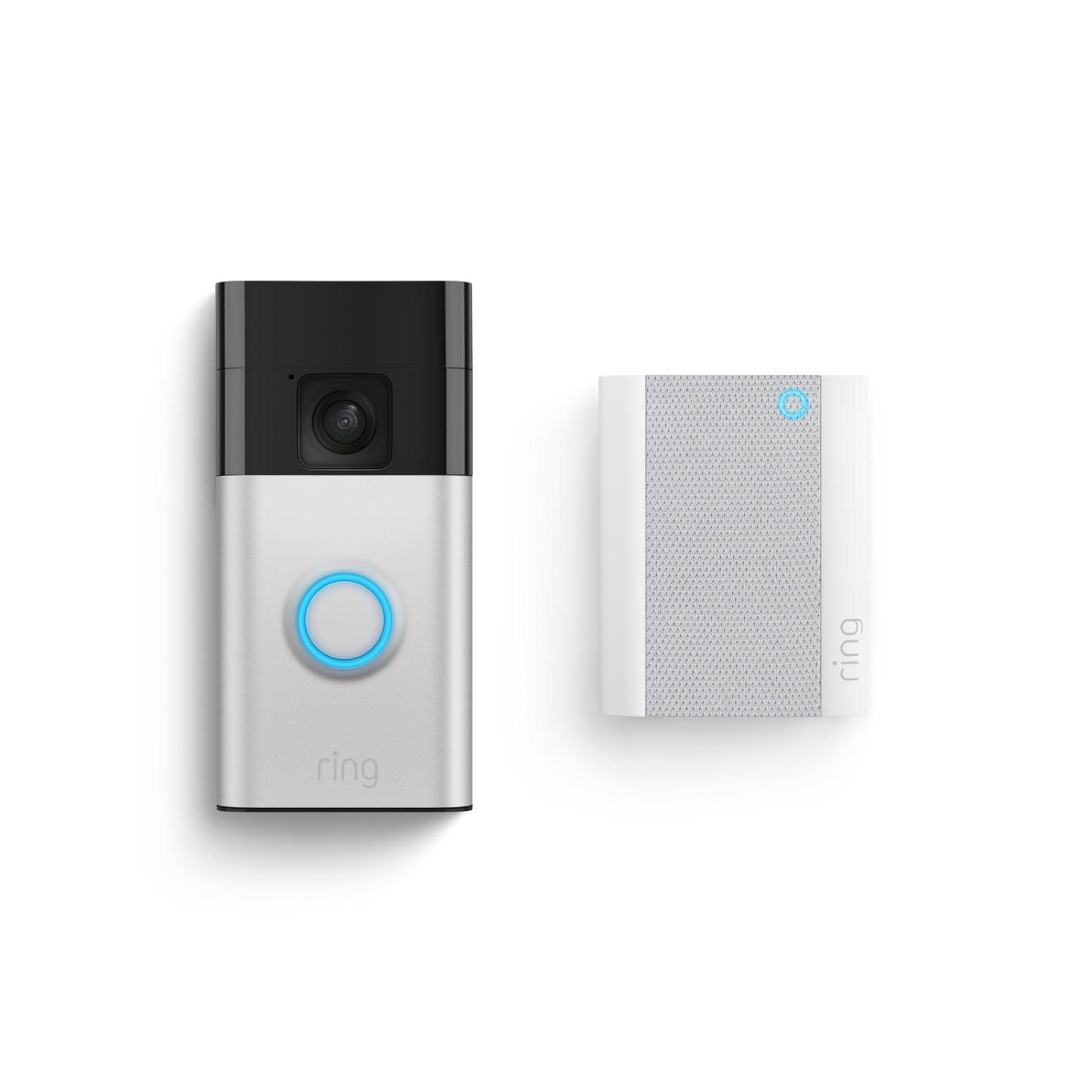 Ring Satin Nickel Battery Video Doorbell with Chime