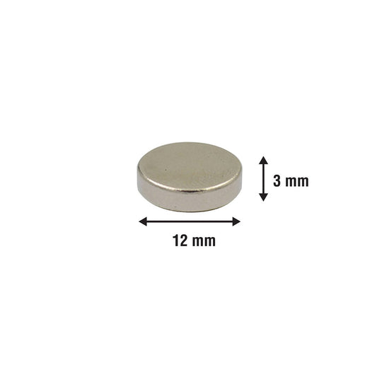Everhang 12mm Rare Earth Disc Magnet - Neodymium - 6 Pack - Strong