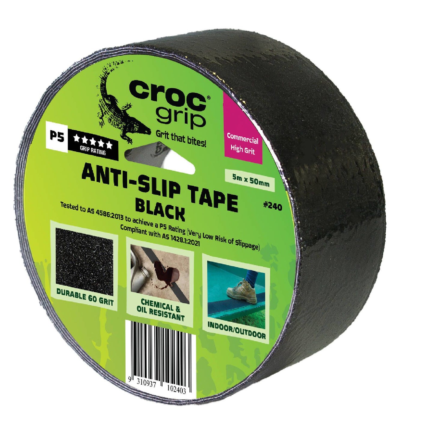 Croc Grip Black Anti Slip Tape - 5m x 50mm