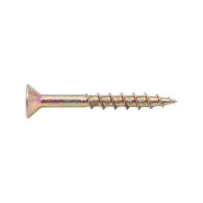 Zenith Countersunk Rib Head Chipboard Screws - 10g x 40mm - 50 Pack - Gold