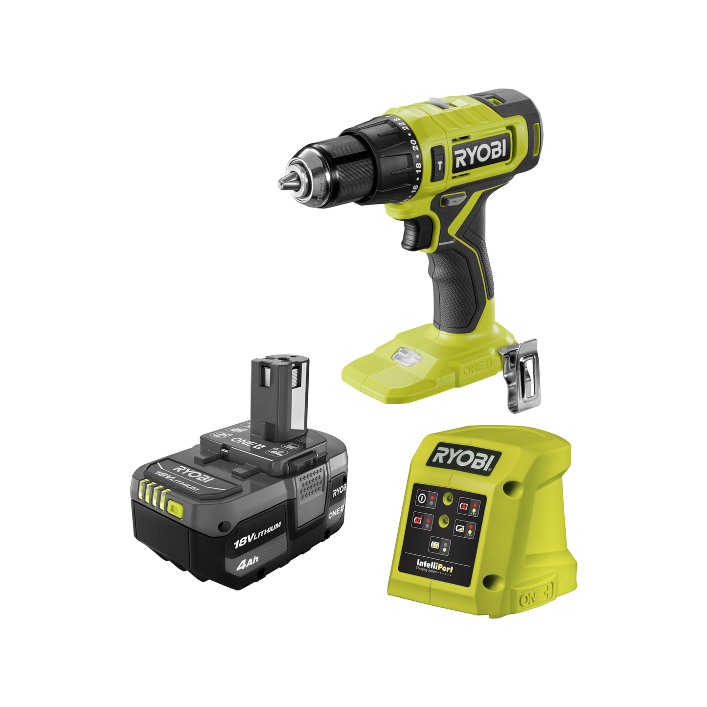Ryobi Hammer Drill All Rounder Kit - 18V ONE+ - 4.0Ah - 13mm