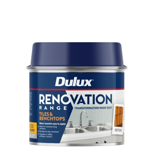 Dulux Renovation Range Tiles Benchtops Gloss White 1L - Water-Based Coating