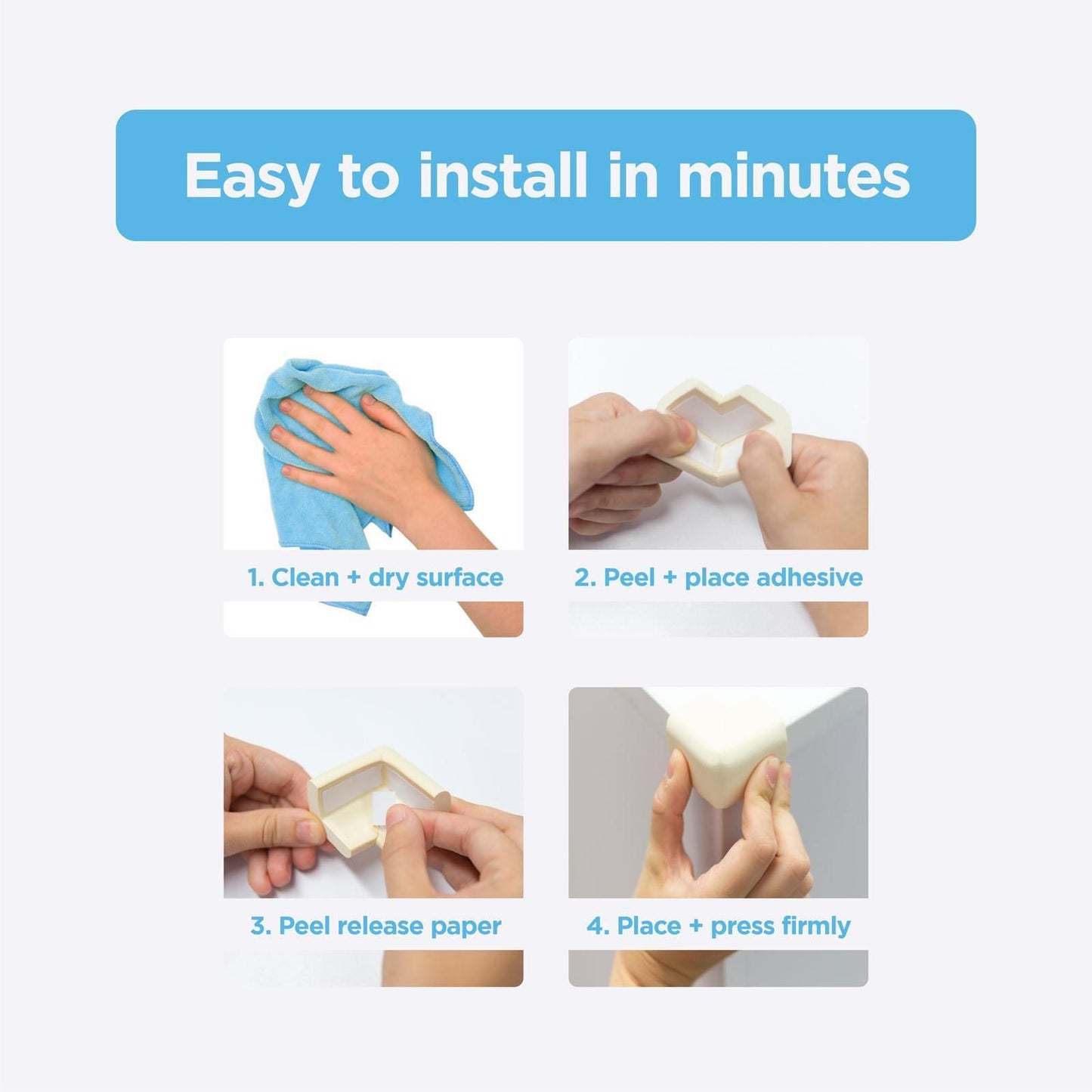 Perma Child Safety Foam Corner Protectors - 8 Pack