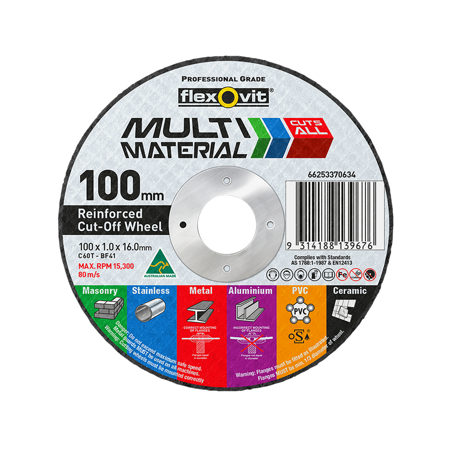 Flexovit Cut Off Wheel - 100mm x 1mm
