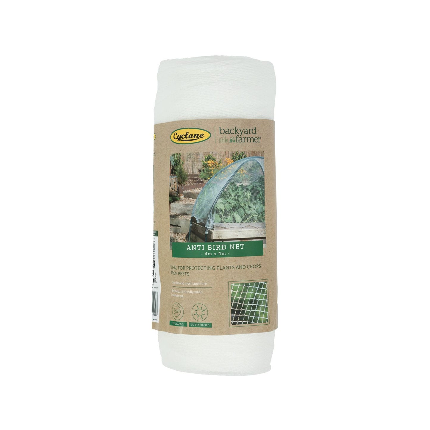 Backyard Farmer Anti Bird Net - 4 x 4m - White