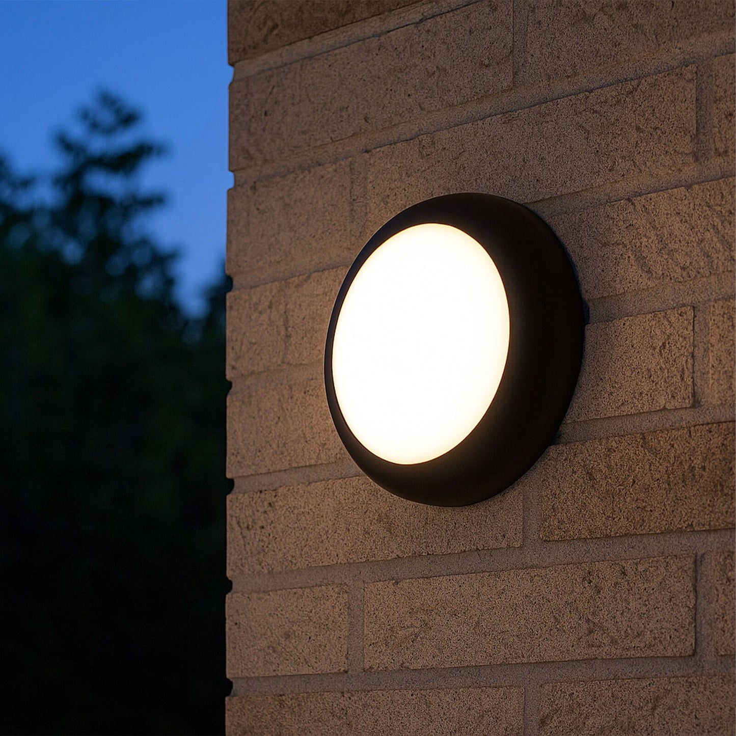 Arlec 14W Black CCT LED Dorset Round Bunker Light - 225mm