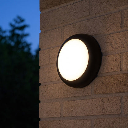 Arlec 14W Black CCT LED Dorset Round Bunker Light - 225mm