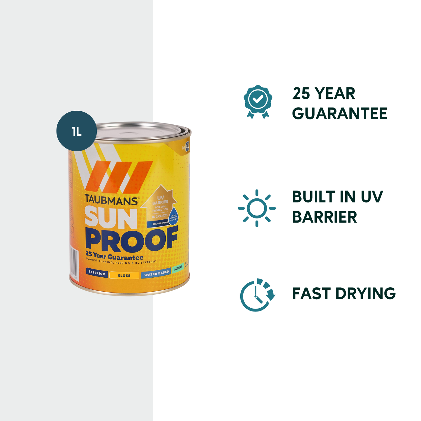 Taubmans Accent Gloss Sunproof Exterior Paint - 1L