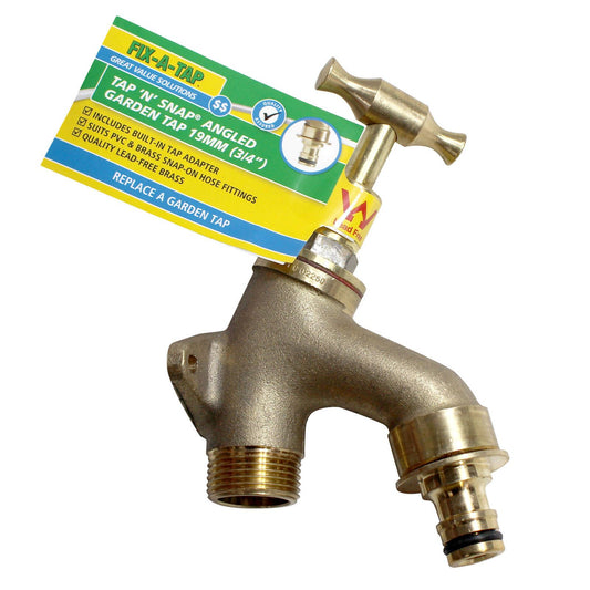 Fix a Tap Angled Garden Tap - 19mm - T Handle