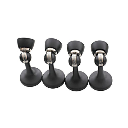 Ikonic Magnetic Door Stop Set - 4 Piece - Zinc Alloy - Matte Black Finish