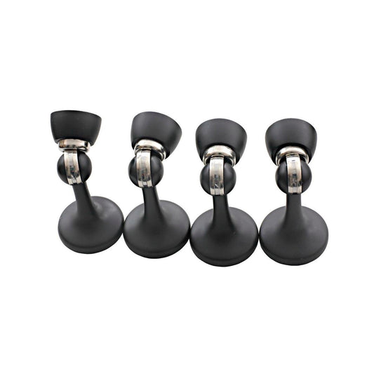 Ikonic Magnetic Door Stop Set - 4 Piece - Zinc Alloy - Matte Black Finish