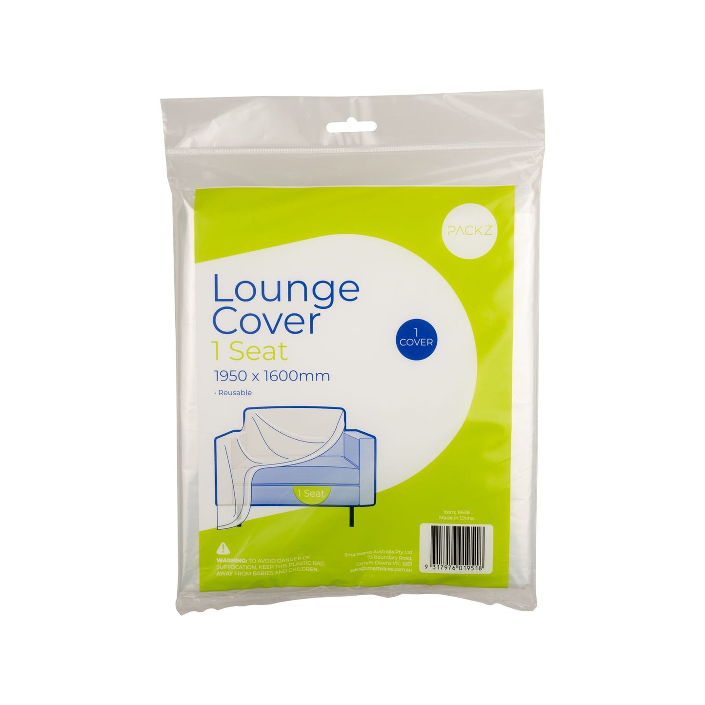 Packz 1 Seat Lounge Cover - 1950 x 1600mm