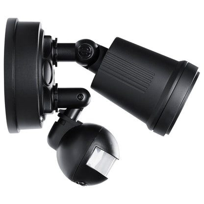 Brilliant Black Raptor III Single LED Sensor Light - 800 Lumens