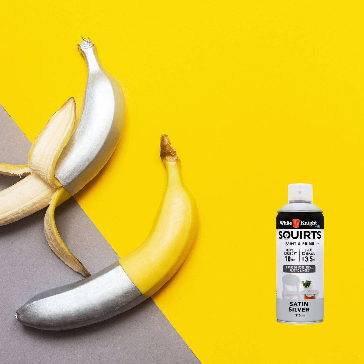 White Knight Squirts Silver Satin Spray Paint - 310g