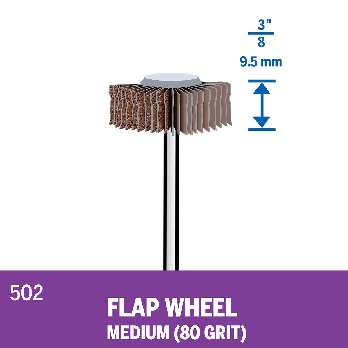 Dremel Sanding Flap Wheel 80 Grit - 41mm - Brown - Medium Finish