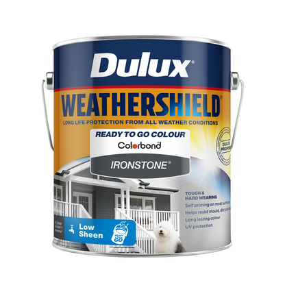 Dulux Weathershield Low Sheen Exterior Paint - 4L - Ironstone