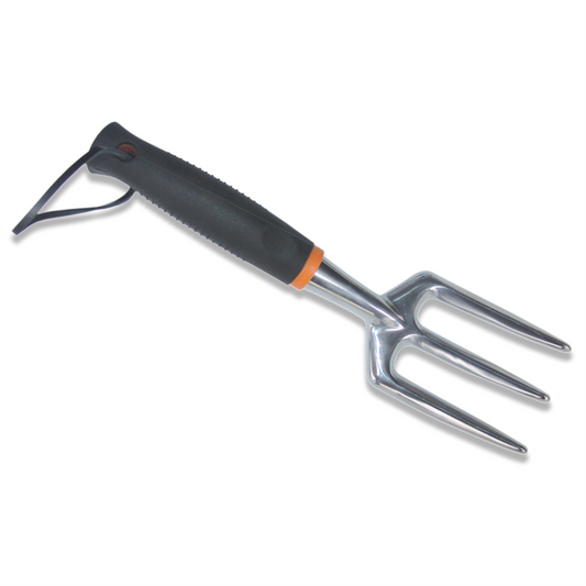 Fiskars Aluminium Fork - 90mm Tines - Ergonomic Design - SoftGrip Handle