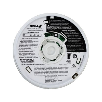 Quell Worry Free Photoelectric Alarm - 10 Year