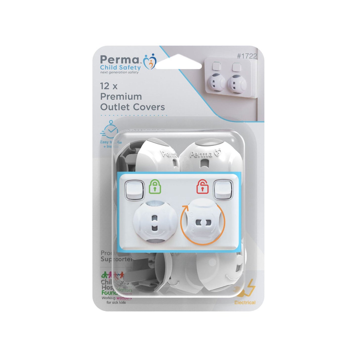Perma Child Safety Outlet Covers - 12 Pack