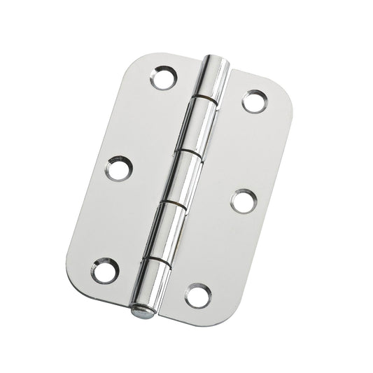 Lane 90 x 58 x 1.6mm Chrome Plated Loose Pin Radius Butt Hinge