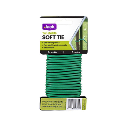 Jack Plant Tie - 5mm x 5m - Steel & Rubber - Soft Coating