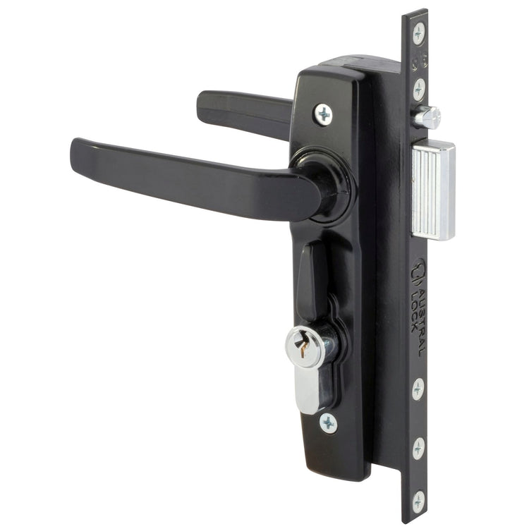Gainsborough Black Hinged Security Door Deadlock - 190 x 30 x 70mm