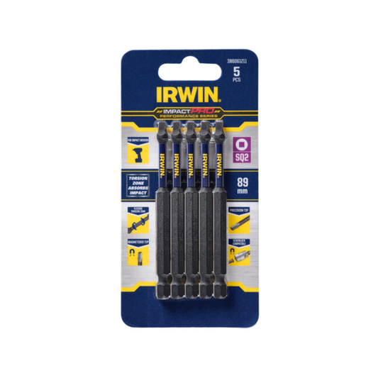 Irwin Impact Pro Performance Bits 89mm SQ2 5 Pack