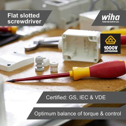 Wiha Flat Screwdriver - 4.0 x 100mm - Insulated
