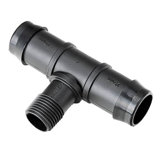 K Rain Barbed Tee - 25mm x 15mm Male - 110 x 50 x 280mm