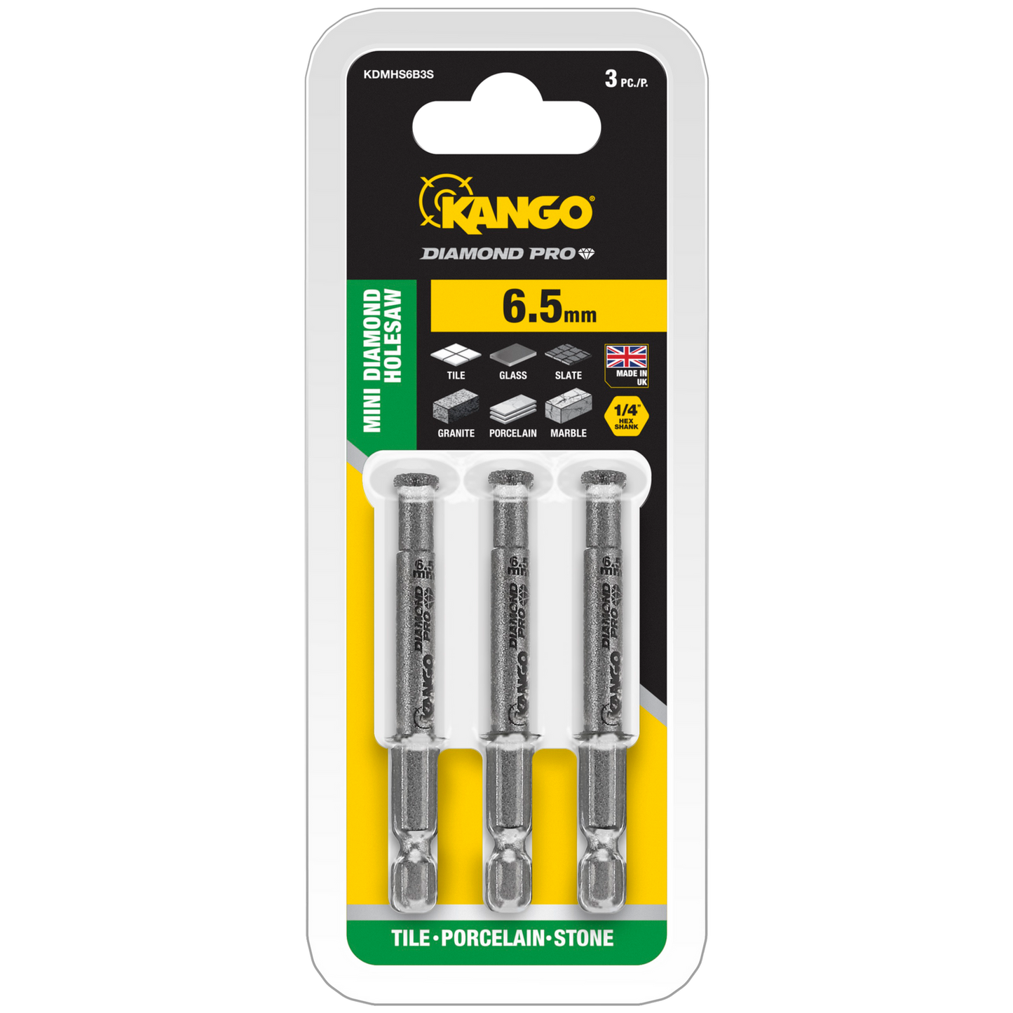 Kango Diamond Pro Mini Hole Saw - 6.5mm - 3 Pack