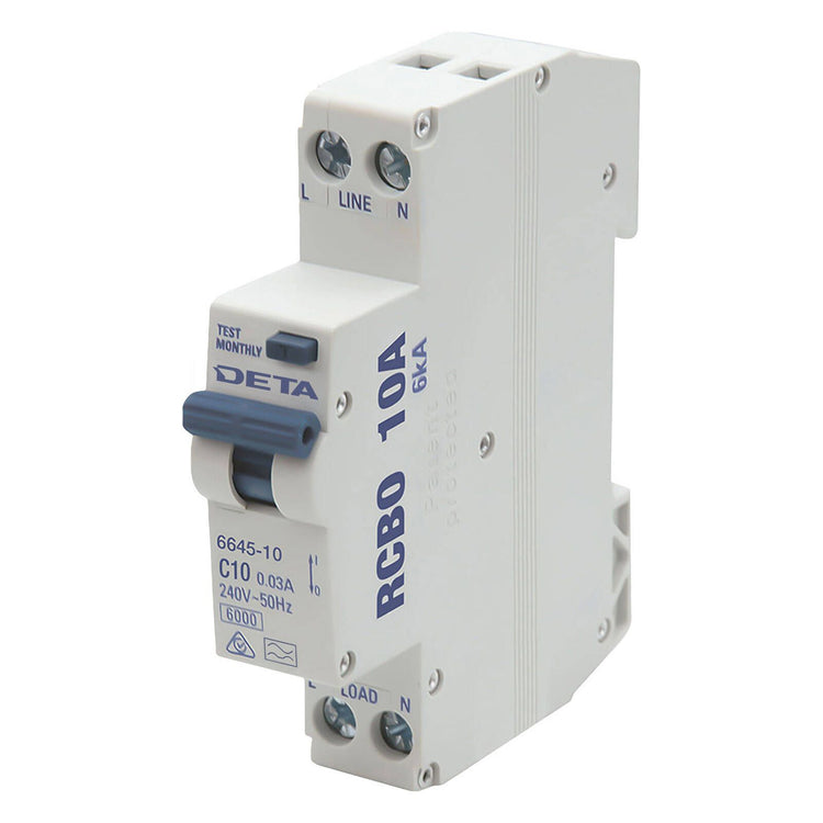 DETA Residual Circuit Breaker with Overload Protection 10A