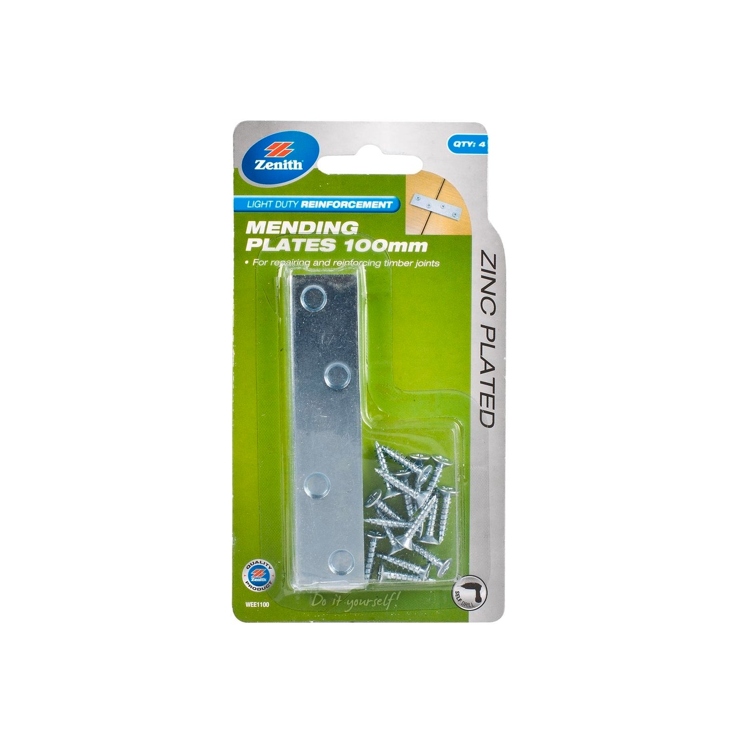 Zenith Mending Plates - 100mm - 4 Pack