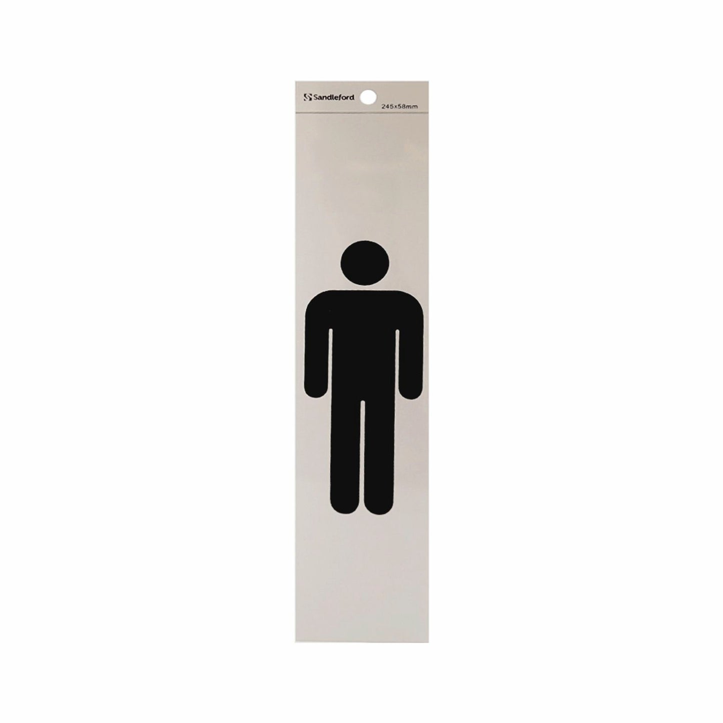 Sandleford Gentlemen Symbol Silver Self Adhesive Sign - 245 x 58mm