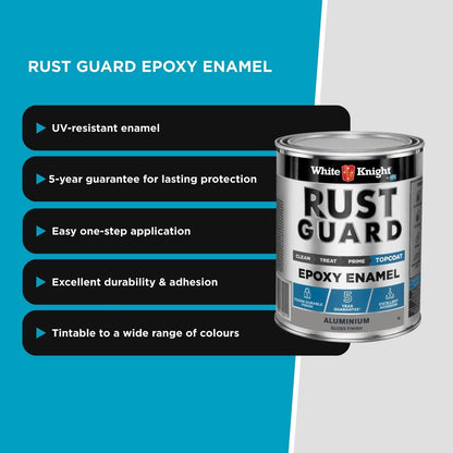 White Knight Rust Guard Aluminium Gloss Epoxy Enamel Paint - 1L